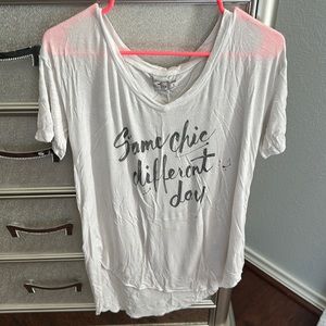 Size small Hollister white graphic same chic different day oversized tee